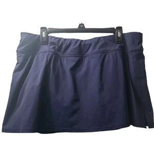 Lands' End Tennis Golf Skort Skirt Womens 18 Navy Athletic Pull‎ On Stretchy